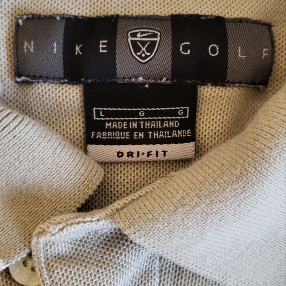 Nike Men's Large DRI-FIT Golf Shirt Beige - Picture 2 of 6